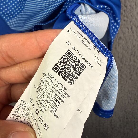 Puma Cuba National Team Soccer Jersey Womens Large Blue V-neck Football Kit - Picture 5 of 10